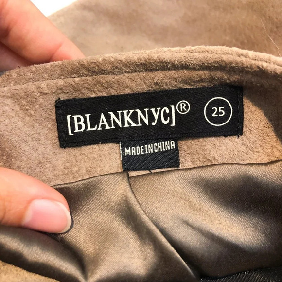 Blank NYC 100% Leather Suede Brown Classic Modern Mini Skirt Women's 25 - Picture 8 of 10